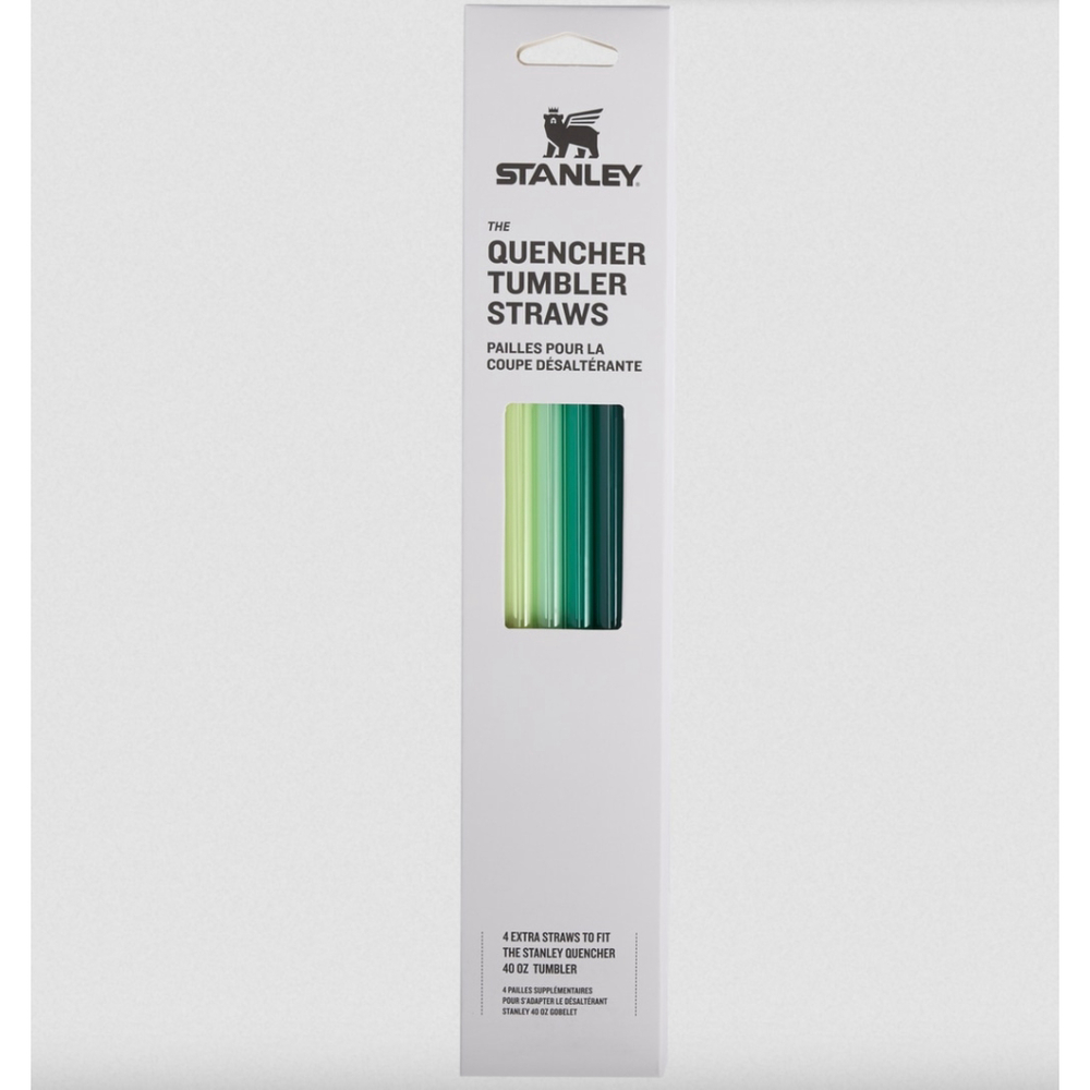 New Stanley Green Variety Quencher Tumbler Straws (4) fits 40 oz Tumbler